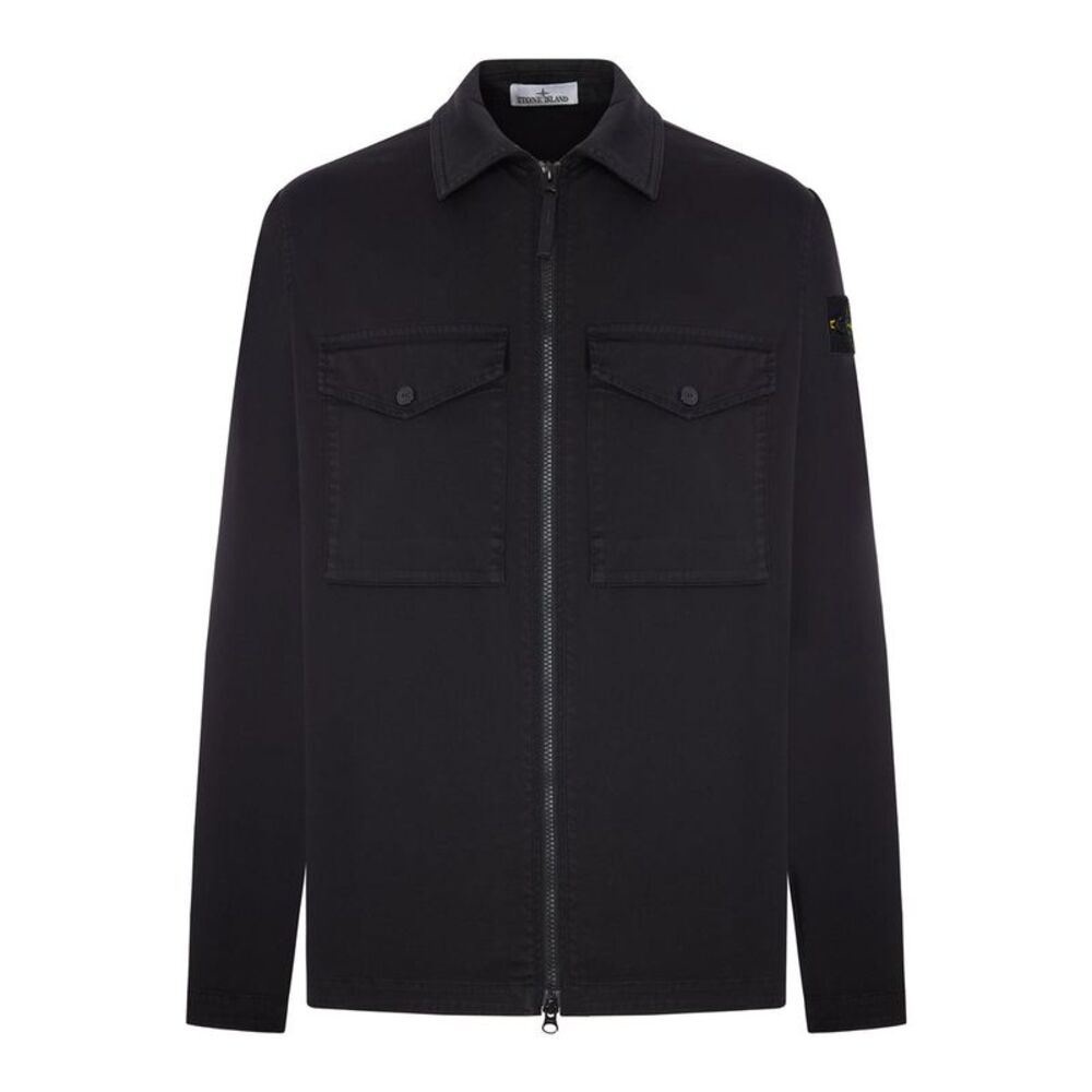 Stone Island Men Cotton Overshirt With Stone Island Badge